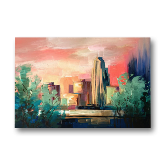 Tulsa Midtown Scenery - Canvas Wall Art - Front