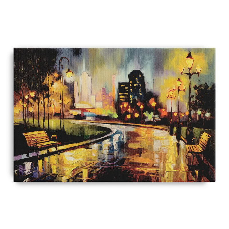 Tulsa Night Lights Front - Canvas Wall Art