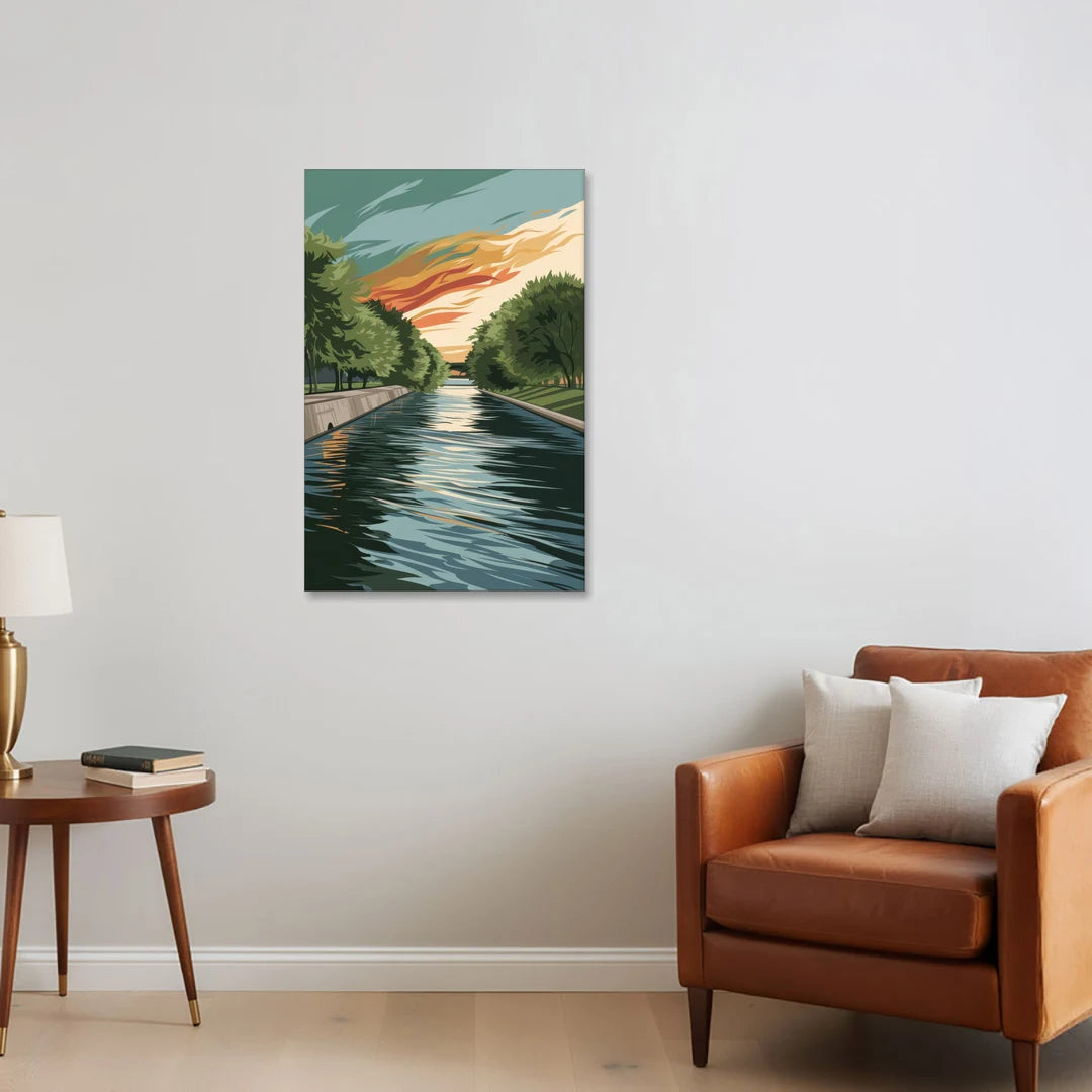 Tulsa Riverfront Views - Canvas Wall Art - Sofa - 24x36