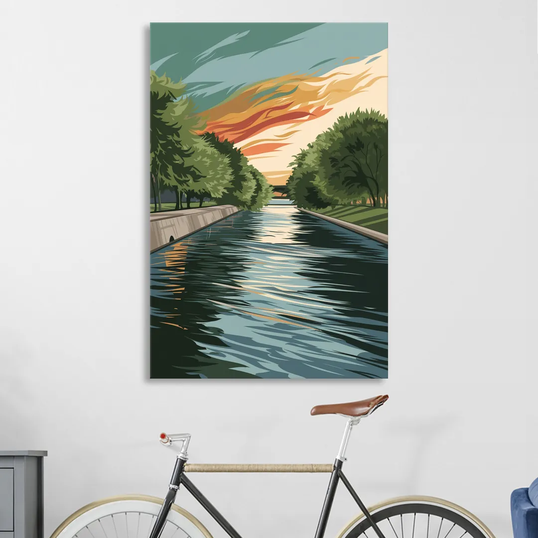 Tulsa Riverfront Views Living Room - Canvas Wall Art