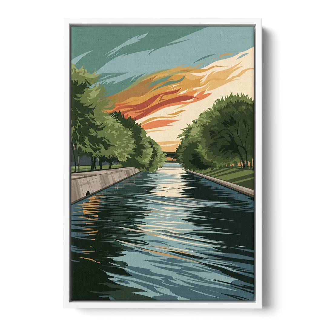 Tulsa Riverfront Views Front - White Canvas Wall Art