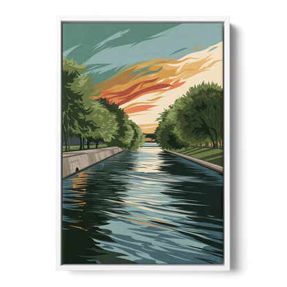 Tulsa Riverfront Views Front - White Canvas Wall Art