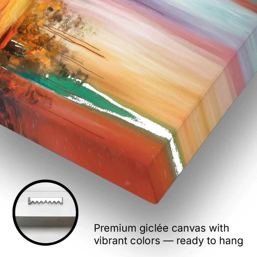 Tulsa Skyline Sunset - Canvas Wall Art - Gallery Wrap Corner