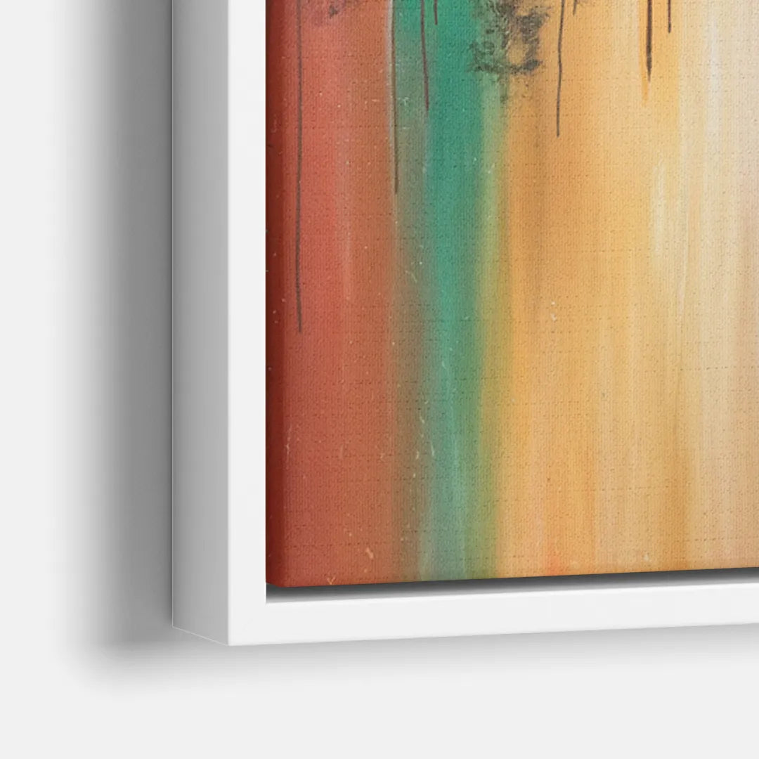 Tulsa Skyline Sunset - Close-Up White Frame Canvas