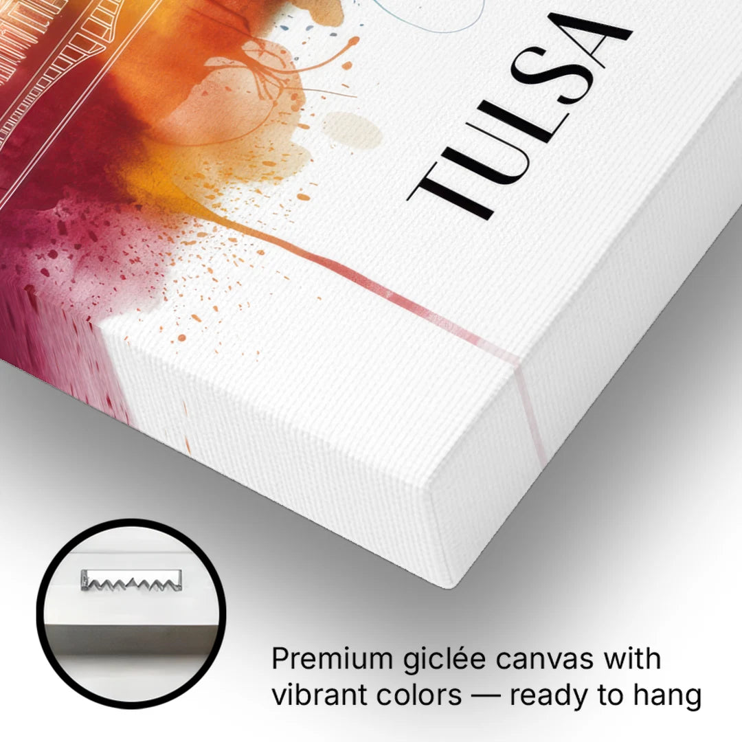 Tulsa Urban Charm - Canvas Wall Art - Gallery Wrap Corner