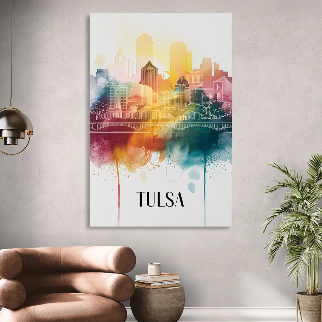 Tulsa Urban Charm Living Room - Canvas Wall Art