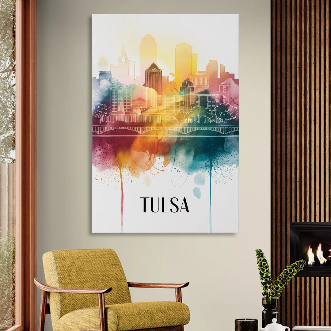 Tulsa Urban Charm Sitting Room - Canvas Wall Art