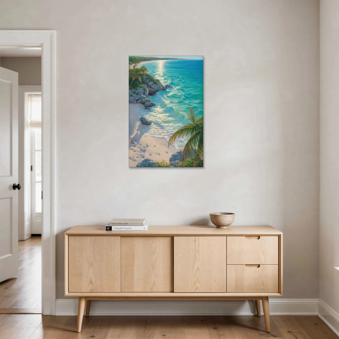 Tulum Beach Turquoise - Canvas Wall Art - Coffee Table - 24x36