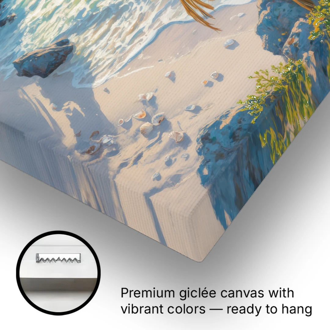 Tulum Beach Turquoise - Canvas Wall Art - Gallery Wrap Corner