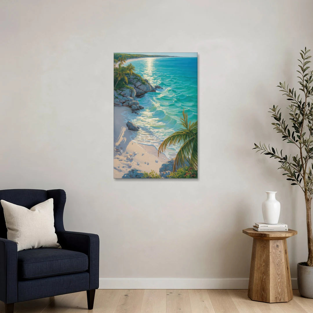 Tulum Beach Turquoise - Canvas Wall Art - Sofa - 24x36