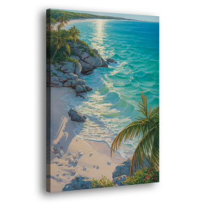 Tulum Beach Turquoise Side - Canvas Wall Art