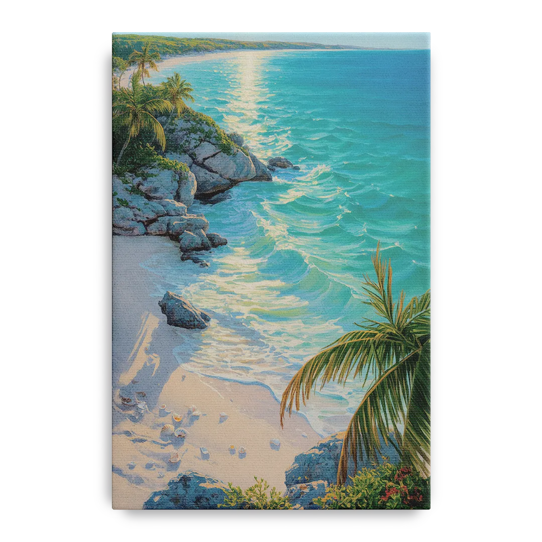 Tulum Beach Turquoise Front - Canvas Wall Art