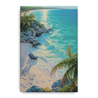 Tulum Beach Turquoise Front - Canvas Wall Art