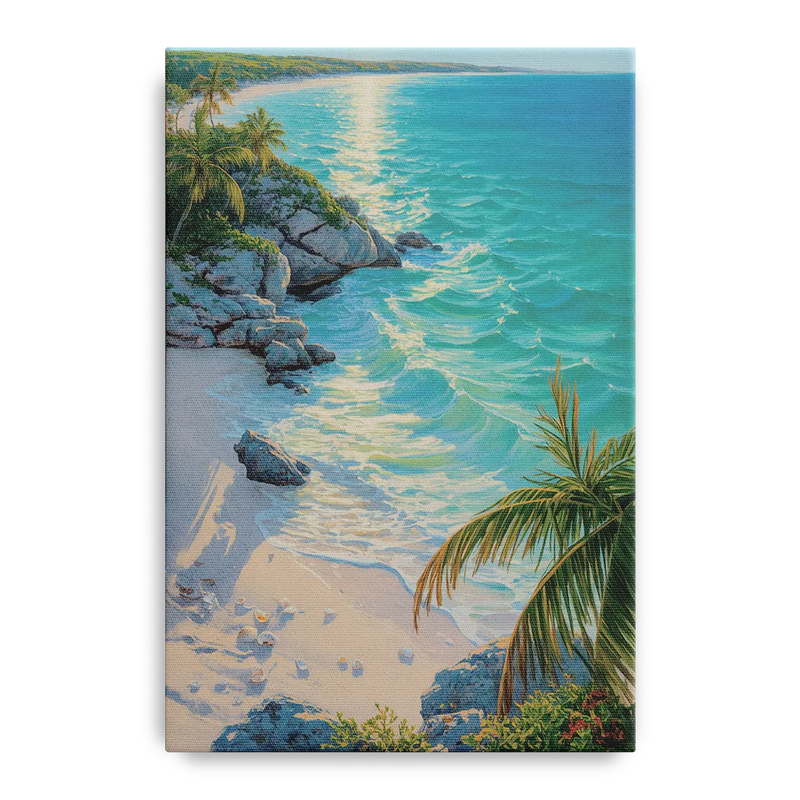 Tulum Beach Turquoise Front - Canvas Wall Art