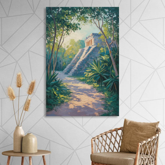 Tulum Jungle Path Living Room - Canvas Wall Art