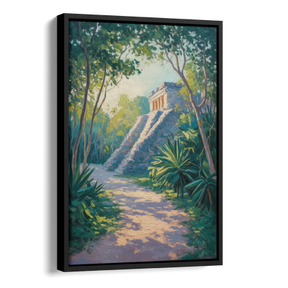 Tulum Jungle Path Side - Black Canvas Wall Art