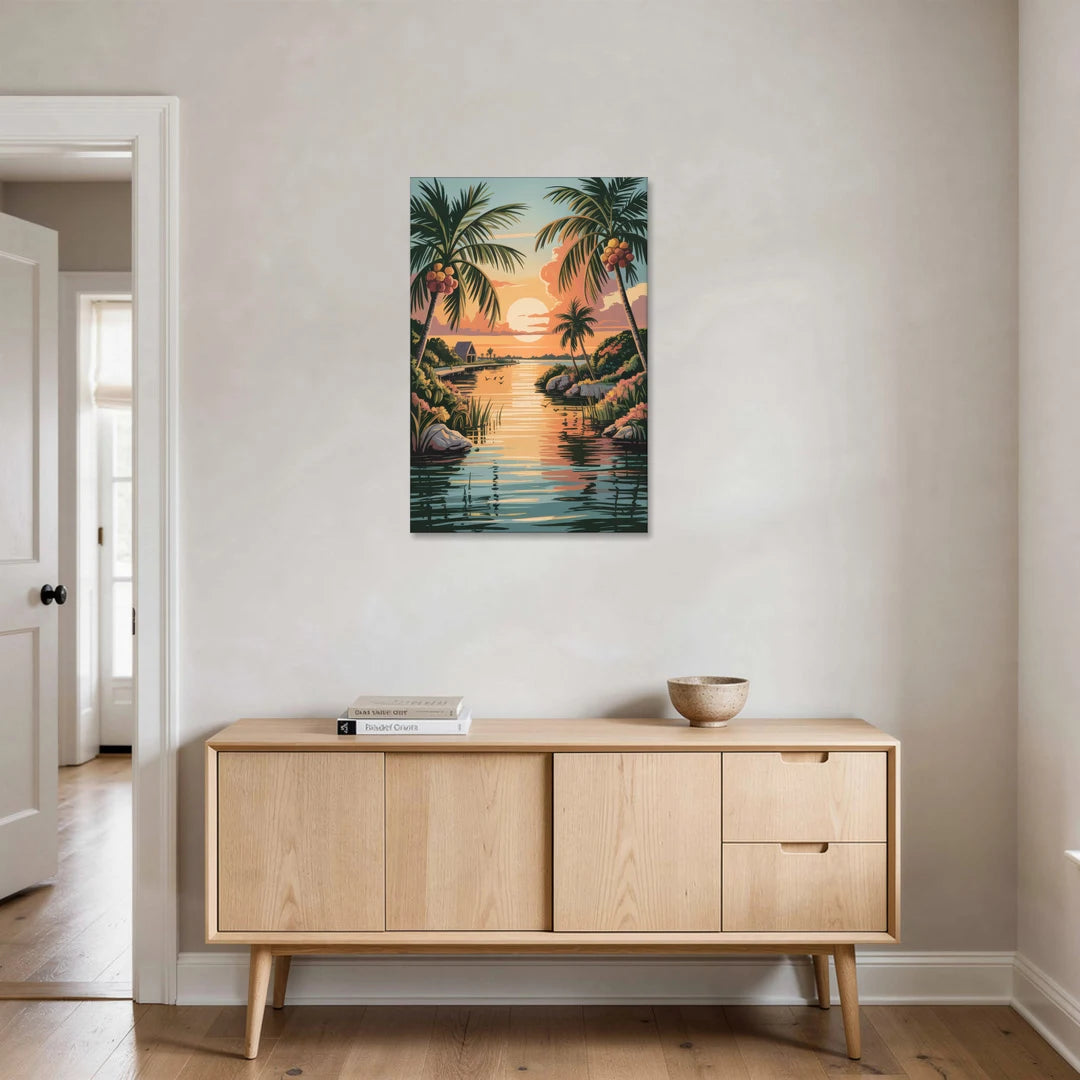 Tulum Lagoon Sunset - Canvas Wall Art - Coffee Table - 24x36