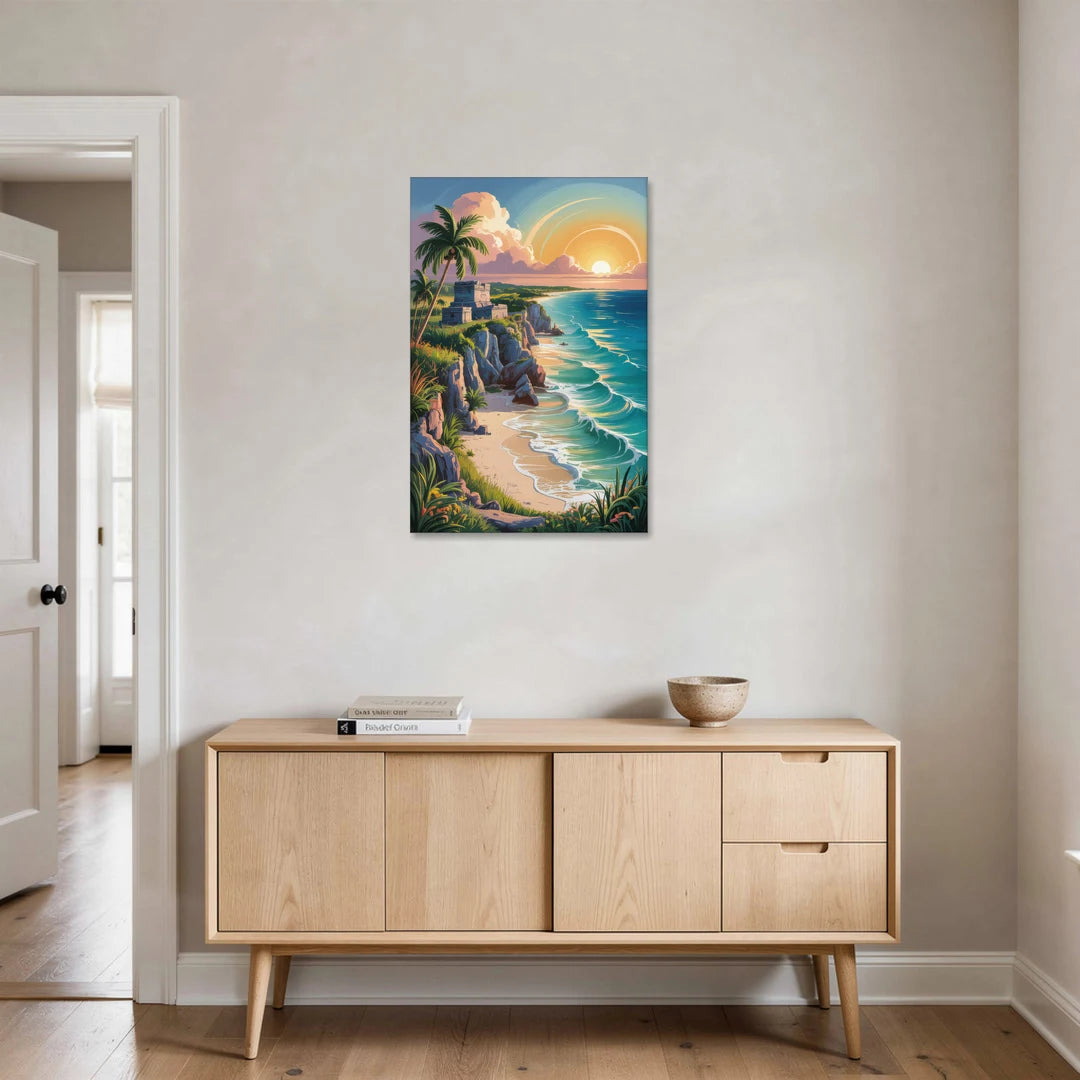 Tulum Sunrise Coast - Canvas Wall Art - Coffee Table - 24x36