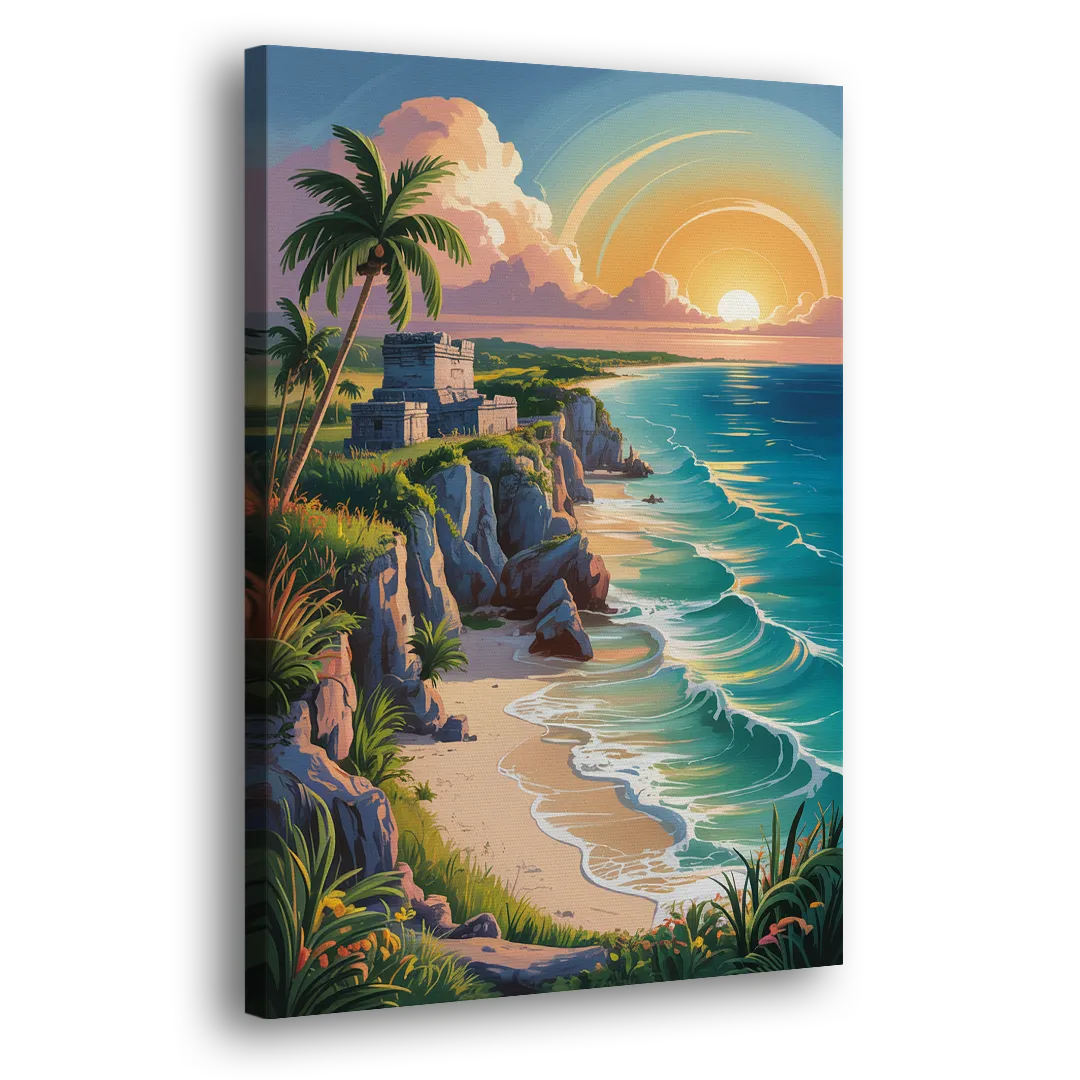 Tulum Sunrise Coast Side - Canvas Wall Art