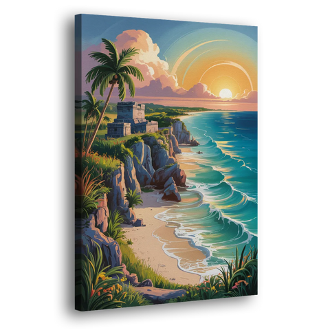 Tulum Sunrise Coast - Canvas Wall Art