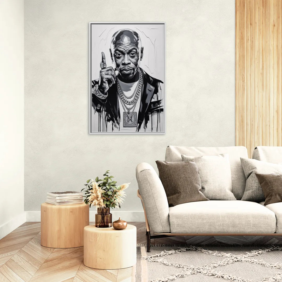 Unforgiven - Living Room White Frame Canvas