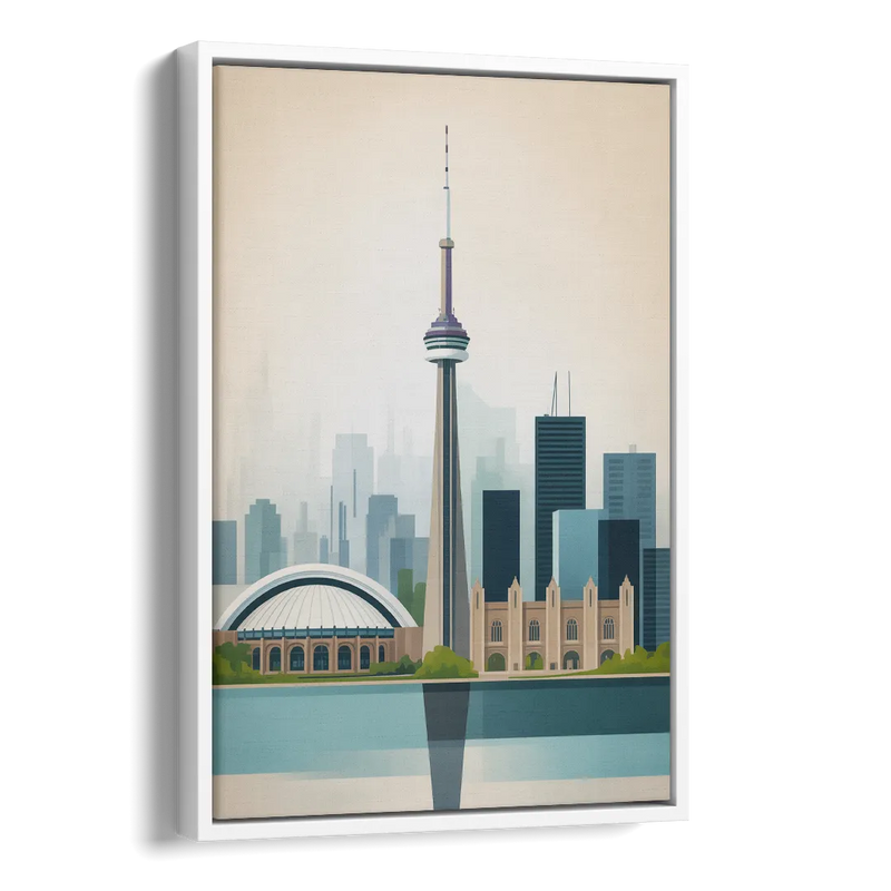 University of Toronto Campus Side - White Canvas Wall Art