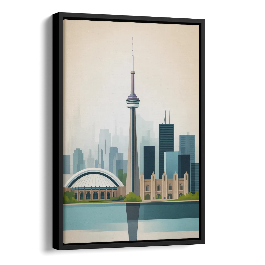 University of Toronto Campus Side - Black Canvas Wall Art