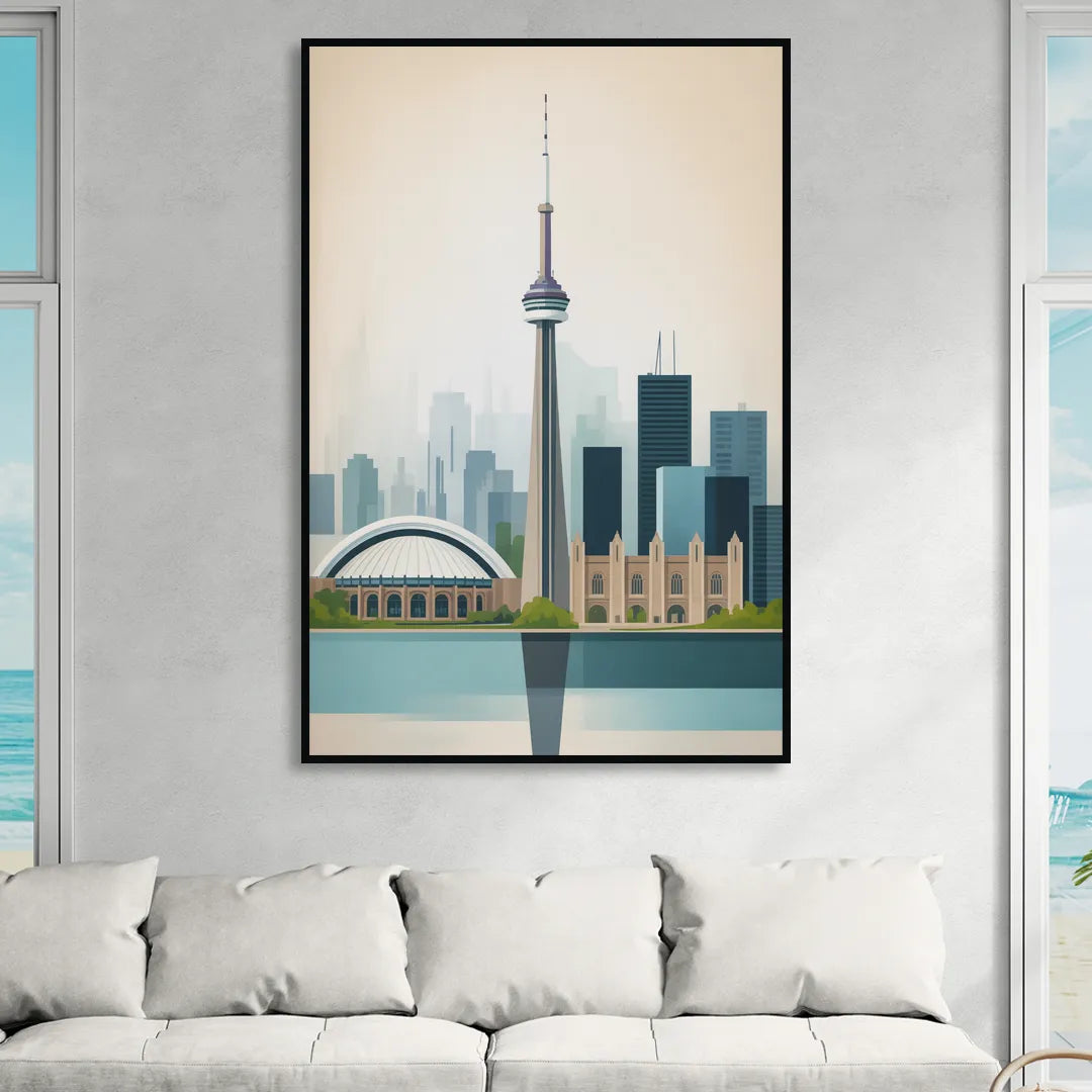 University of Toronto Campus Sitting Room - Black Canvas Wall Art