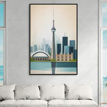 University of Toronto Campus Sitting Room - Black Canvas Wall Art