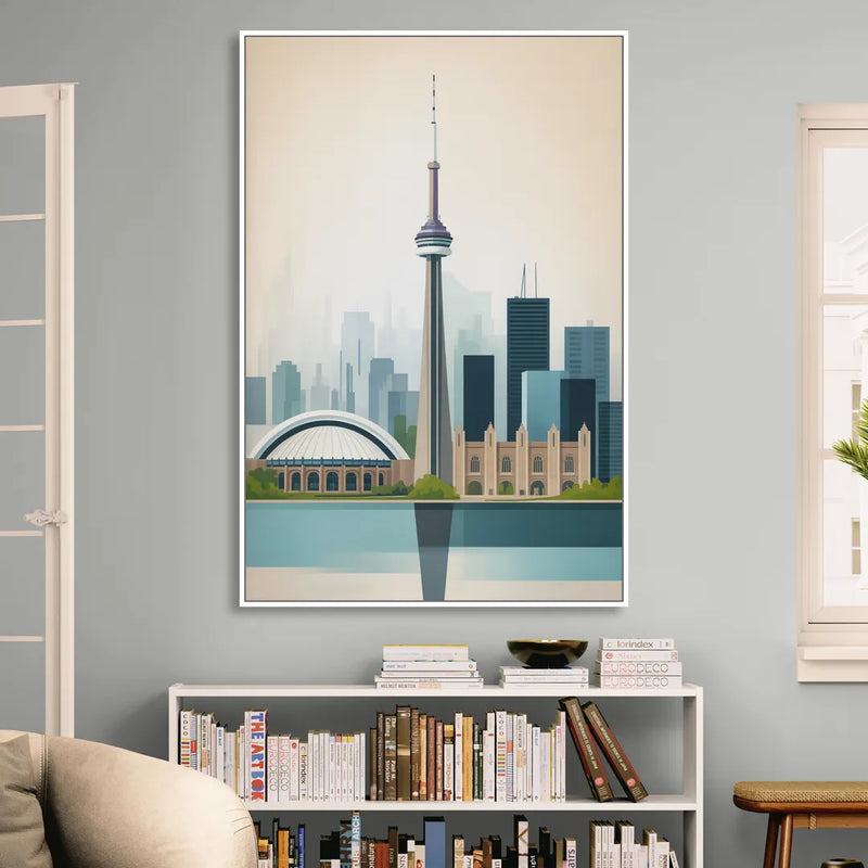 University of Toronto Campus Living Room - White Canvas Wall Art