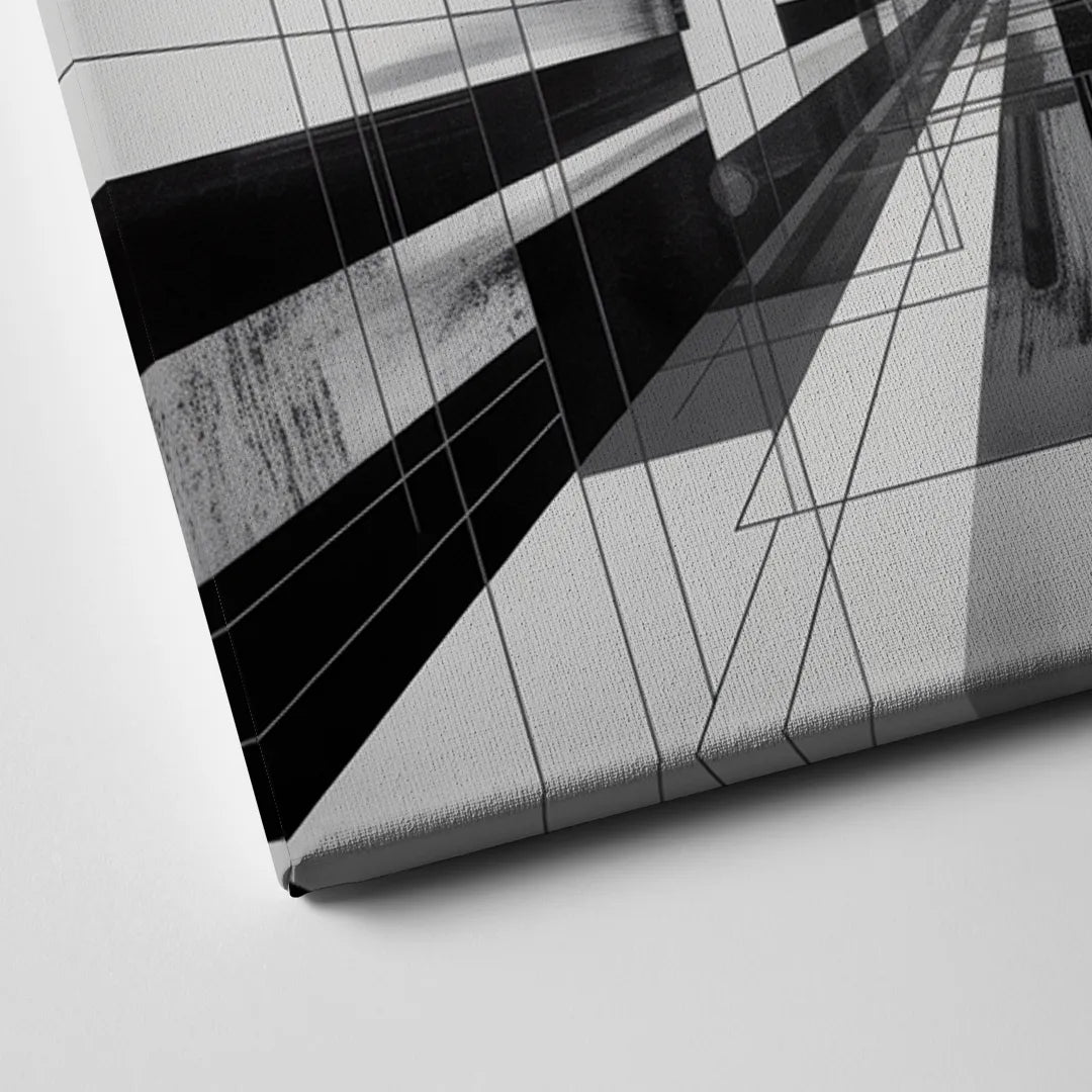 Urban Energy Black and White Abstract Canvas Close Up