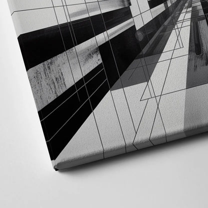 Urban Energy Black and White Abstract Canvas Close Up