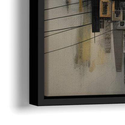 Urban Layers Grey Abstract - Close-Up Black Frame Canvas