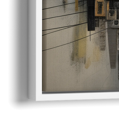Urban Layers Grey Abstract - Close-Up White Frame Canvas