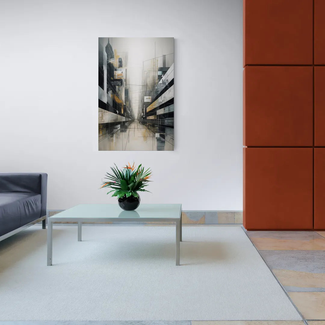 Urban Sophistication Grey and White Abstract - Canvas Wall Art Living Room