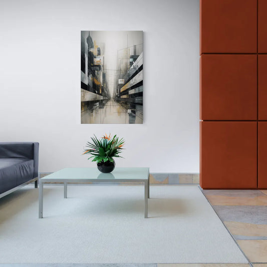 Urban Sophistication Grey and White Abstract - Canvas Wall Art Living Room