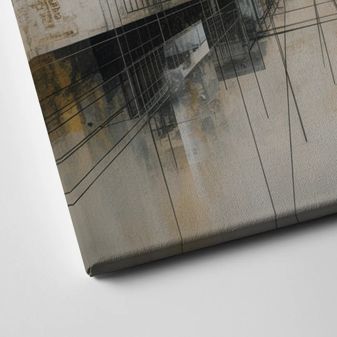 Urban Sophistication Grey and White Abstract Canvas Close Up
