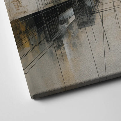 Urban Sophistication Grey and White Abstract Canvas Close Up