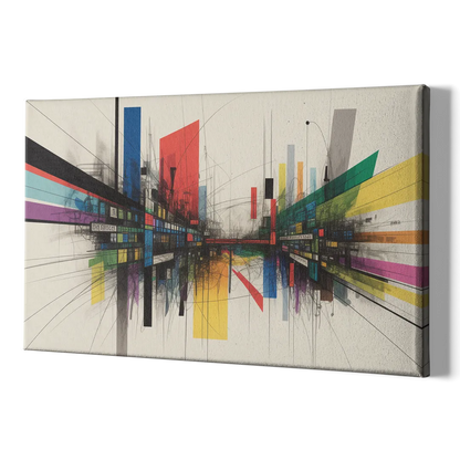Urban Symphony Colorful Abstract - Canvas Print Art Sides