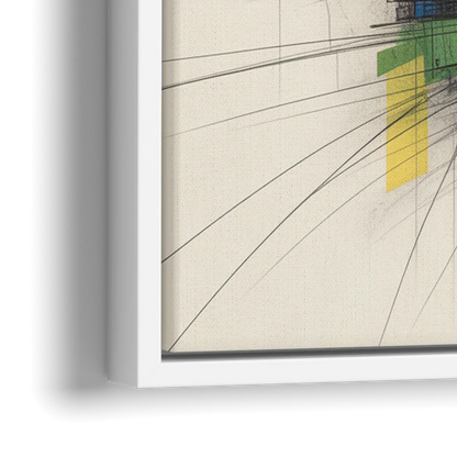 Urban Symphony Colorful Abstract - Close-Up White Frame Canvas
