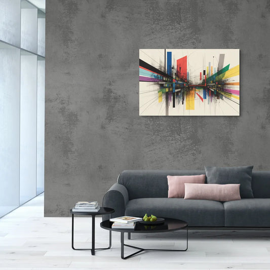 Urban Symphony Colorful Abstract - Canvas Wall Art Living Room