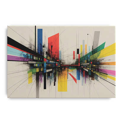 Urban Symphony Colorful Abstract Front - Canvas Wall Art