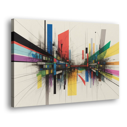 Urban Symphony Colorful Abstract Side - Canvas Wall Art