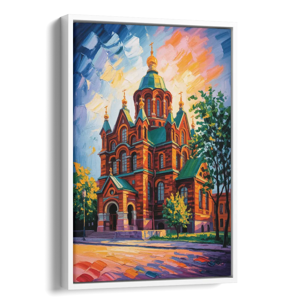 Uspenski Cathedral Charm Side - White Canvas Wall Art