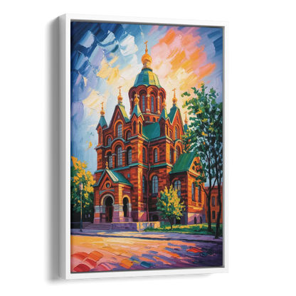 Uspenski Cathedral Charm Side - White Canvas Wall Art