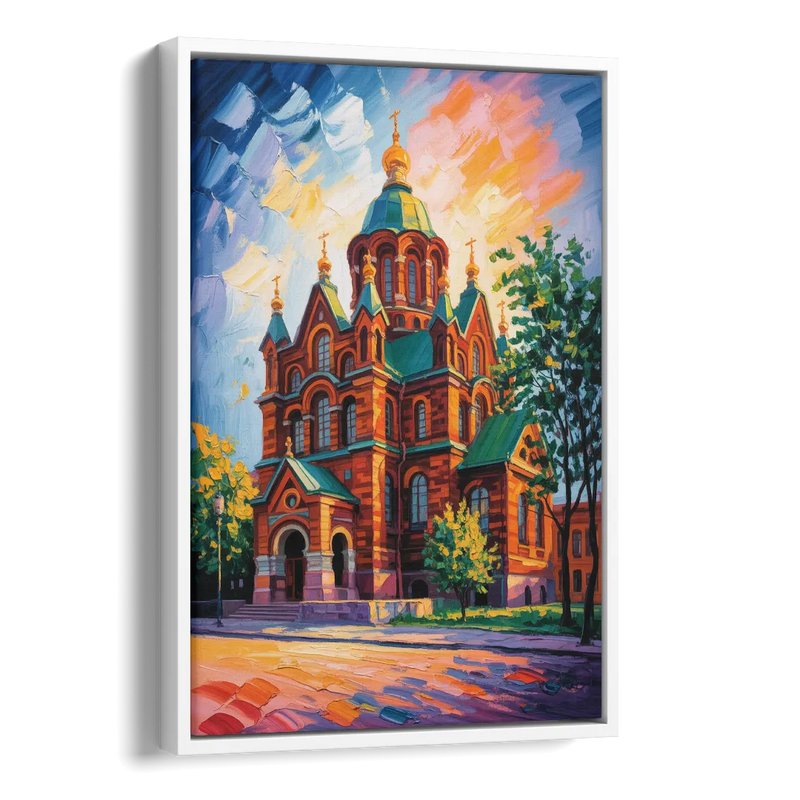 Uspenski Cathedral Charm Side - White Canvas Wall Art