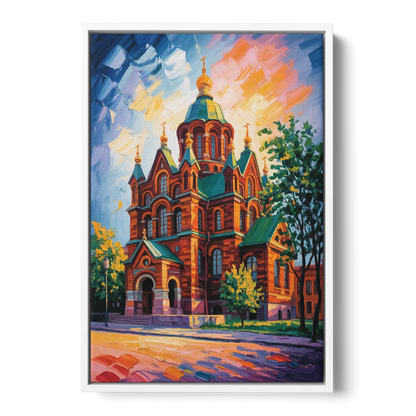 Uspenski Cathedral Charm Front - White Canvas Wall Art