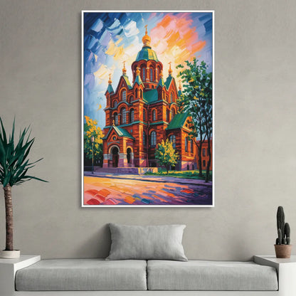 Uspenski Cathedral Charm Sitting Room - White Canvas Wall Art