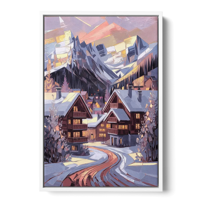 Vail Alpine Village Front - White Canvas Wall Art