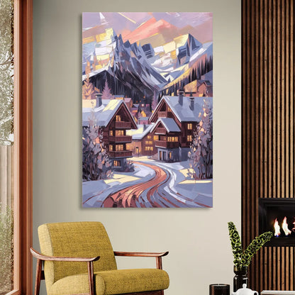 Vail Alpine Village Living Room - Canvas Wall Art